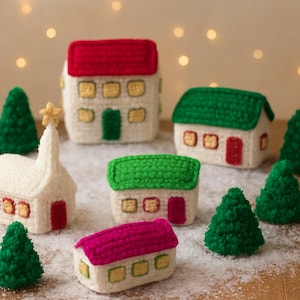 Casa de Navidad de ganchillo amigurumi, PDF digital