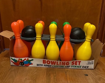 NIB RARE Vintage 80's Empire Crown Bowling Set - Pins Balls and Holder! MST3K