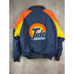 VTG 90er Jahre Nassebrenner Osterman Outfitters Tide Racing Team Jacke Herren XL Blau Orange
