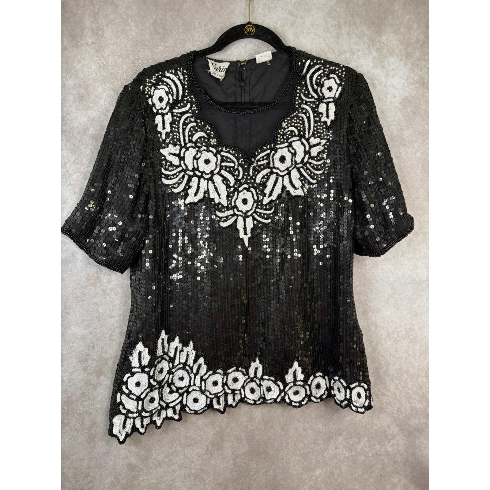 トップス sheller flower lace glitter peplum tops トップス sheller flower lace glitter peplum topsの通販