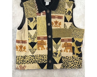 Vintage Leopard Print Vest, 90s Leopard Print Vest, Animal Print