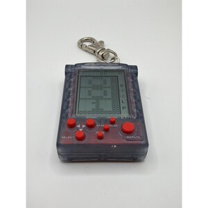Vintage Brick Game Keychain Grey Red ET-118 Retro Handheld Console image 2