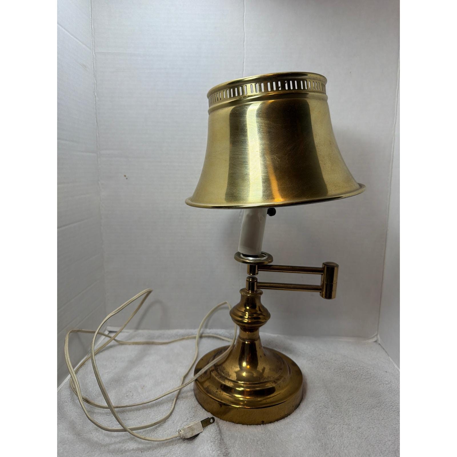 Swing Arm Brass Table Lamp - Etsy