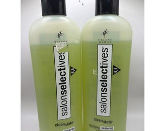 VTG Helene Curtis Salon auswählen Shampoo 13 Unze Grün sauber Schiefer klären 2pk