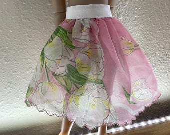 Vintage handkerchief, skirt, 14” doll clothes, Ruby Red fashion friends, ooak