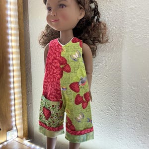 Robin, strawberries, shorties, 14” doll clothes, Ruby Red fashion friends, ooak