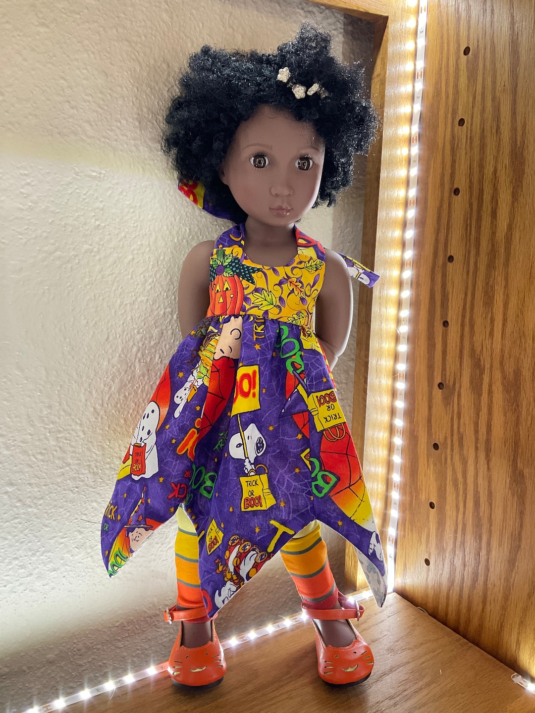 Peanuts Charlie Brown Halloween Dress Leggings 16 Doll Etsy