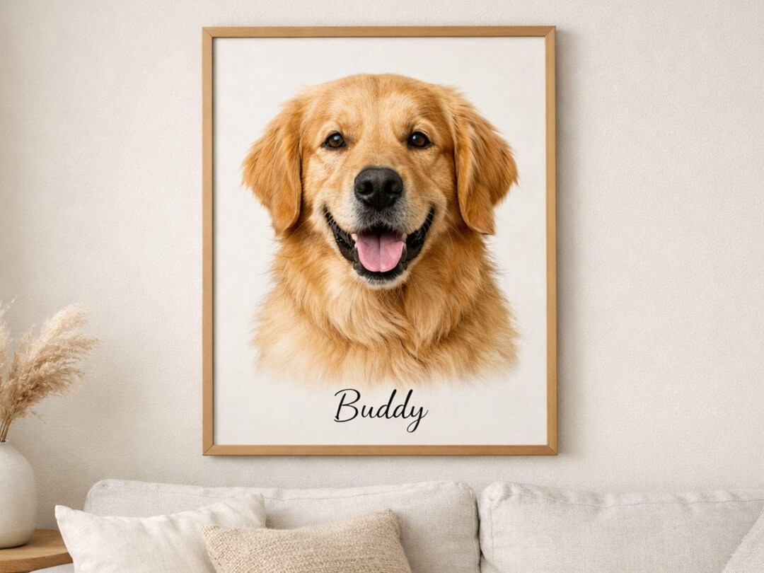 Personalized Pet Poster From Photo, Custom Dog & Cat Portrait Print ...