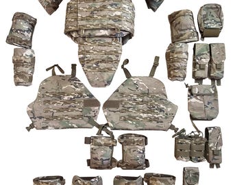 Full Body Armor Protection System MultiCam Medium IIIA Tactical Vest, protection of the extremities arms and legs Gear