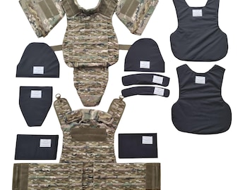 Body Armor Vest XL MultiCam CP Full 3A NIJ Tactical Bulletproof Plate Carrier Shark