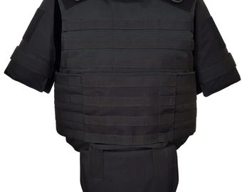 Tactical Plate Carrier Size XL Vest Modular Shark Black Cordura Empty MOLLE Prepper Gear