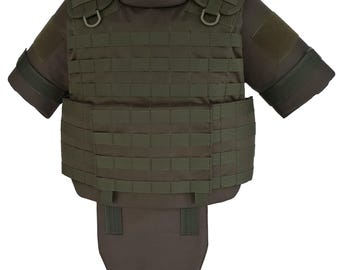 Tactical Plate Carrier XL Modular System Vest Olive Drab MOLLE Empty Shark