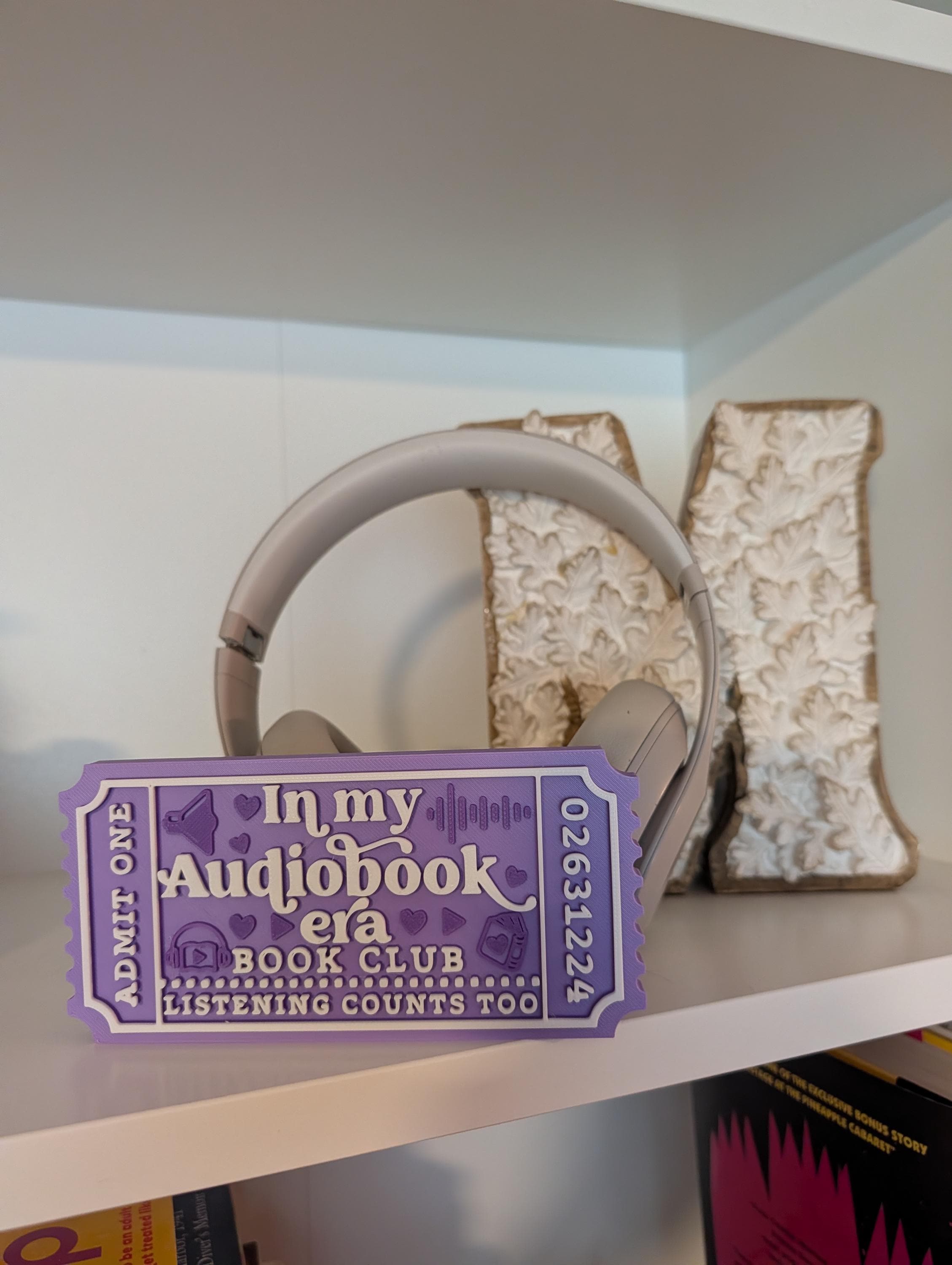 Audiobook Club Ticket Bookshelf Sign - Etsy