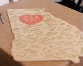 SHIPPING INCLUDED! Custom Wooden State Wedding Guestbook -Georgia, any state/country/colors available