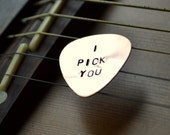 Custom Copper Guitar Pick - I PICK YOU handstamped gift