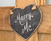 Mini Wooden Distressed Chalkboard Heart, Hanging, Wedding Decor