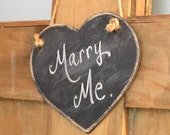 Mini Wooden Distressed Chalkboard Heart, Hanging, Wedding Decor