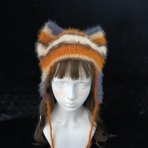 Cat Ear Earmuff Hat - Fluffy Warm Handmade
