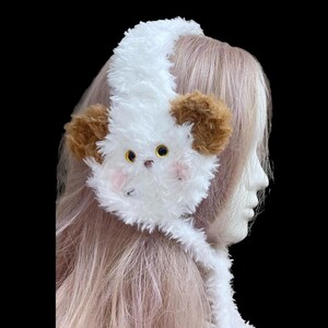Kattenoren pluche oorwarmer - aanpasbaar en gezellig