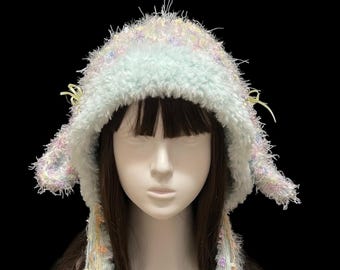 ハンドメイドのうさはなウサギの帽子｜パステルカラーのウサギの耳