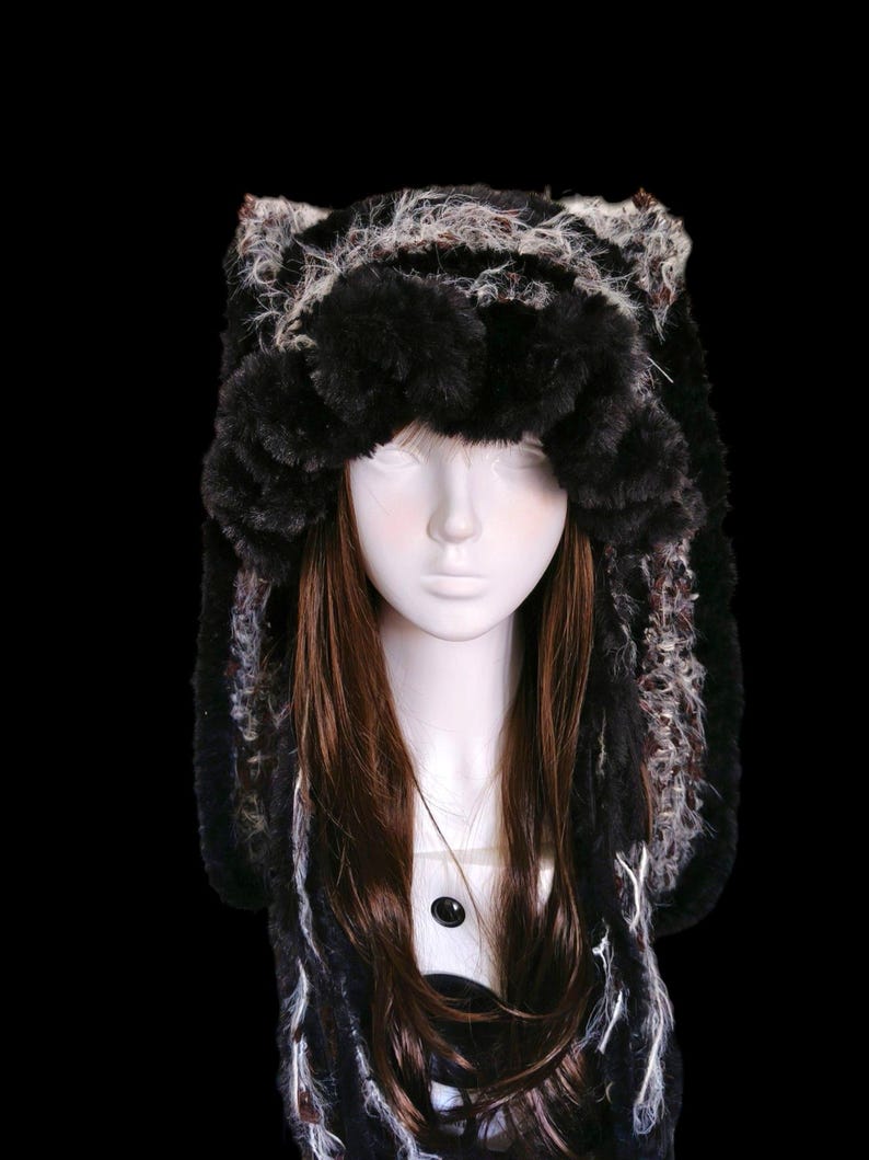Drooping Ears Gray White Rabbit Hat - Cozy Handmade Warm - Etsy