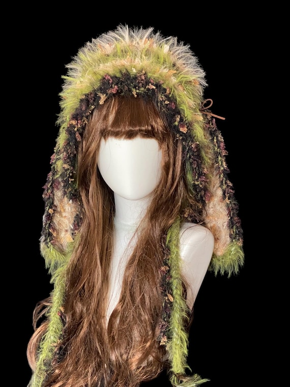 Enchanted Forest Rabbit Ear Crochet Hood - Handmade - Etsy display picture 2