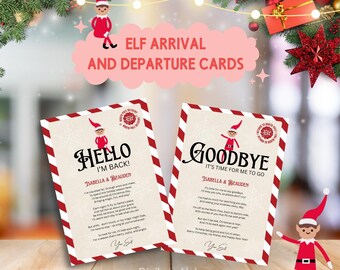 Carta de llegada y despedida del elfo editable en PDF (descarga digital)