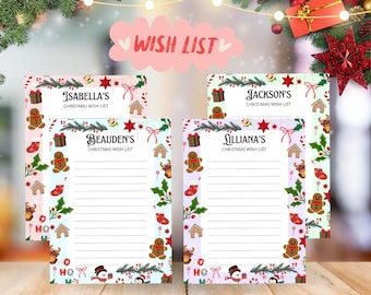 Lista de deseos navideños imprimible, ideas de regalos para el amigo invisible (edición en Canva)