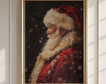 Santa Claus Fine Art Print | Traditional Christmas Wall Art | Vintage Holiday Wall Decor | Father Christmas Art | Nostalgic Festive Wall Art