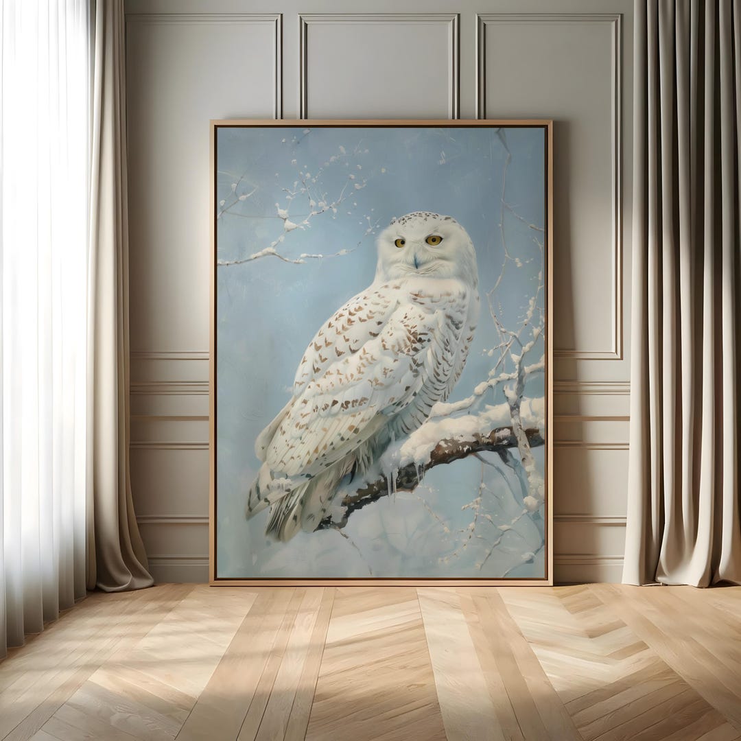 Snowy Owl Fine Art Print | Winter Owl Wall Art | Nordic Wildlife Poster ...