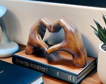 Liebes-Herz-Geste Skulptur, abstrakte Handfigurine, dekorative Liebeshände-Statue für Hochzeit, Schreibtisch, Geschenk zum Valentinstag