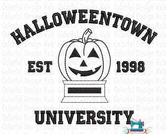 Halloweentown Embroidery File | Machine Embroidery Design | Halloween Town Embroidery Design | Funny Pumpkin Ghost Horror Embroidery