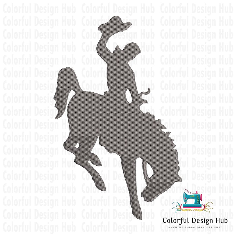 Machine Embroidery Rodeo Cowboy on Horse Embroidery Design | Western Rodeo Embroidery File ...