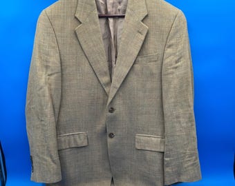 Lauren Ralph Lauren Mens Tan Plaid Wool Blend Sport Coat Blazer Jacket