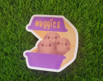Purple Chicken Nuggies 2.0 UV and Water Resistant Vinyl Glossy Sticker