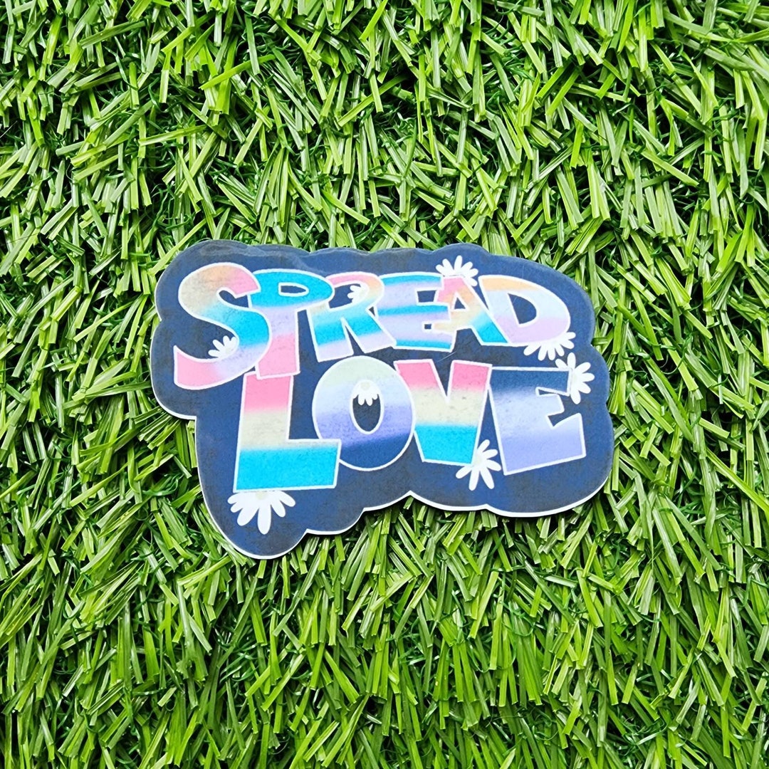 LIMITED EDITION Flour Puff Chalk Art Spread Love Pride Laminated Vinyl ...