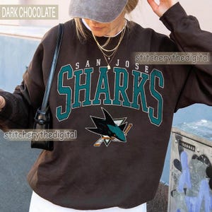 Vintage San Jose Sharks Sweatshirt, Sharks Vintage Ice Hockey Sweatshirt, Retro Sweatshirt, Game day Sweatshirt, San Jose Sharks Hockey image 1