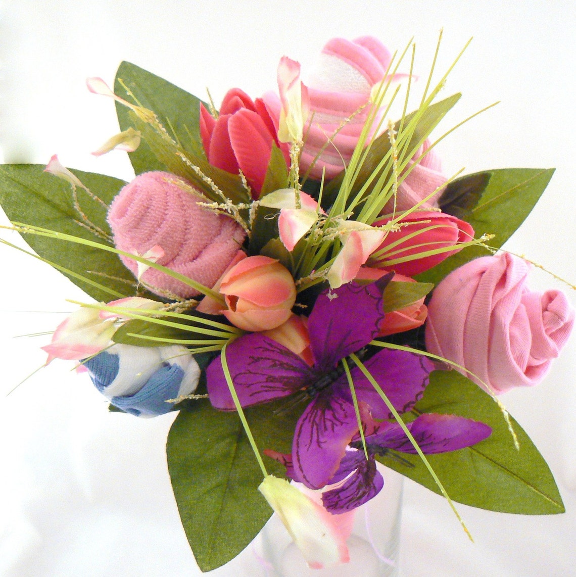 Its A Girl Bouquet Onesie Bib Burp Cloth Washcloth 2 Etsy