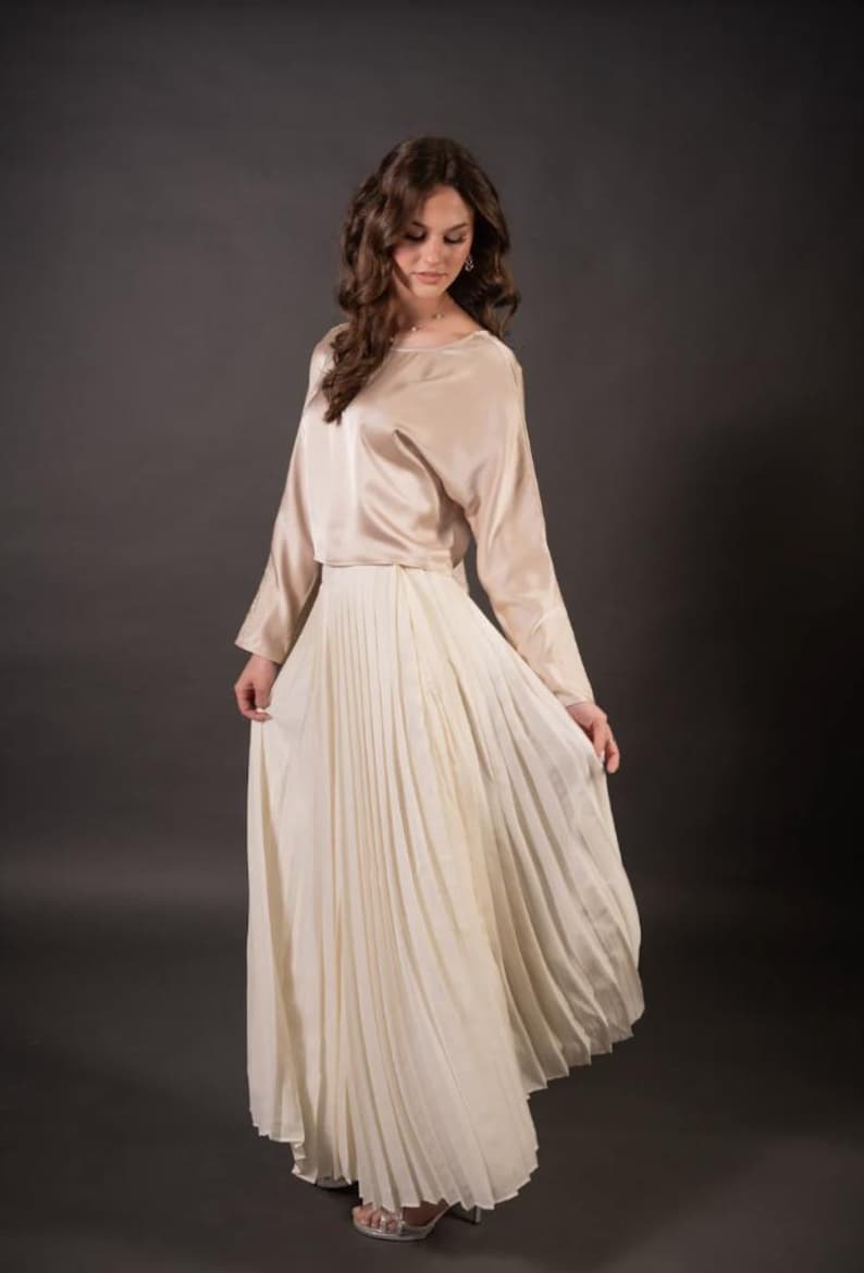Dramatic Pleated Wide Leg Pants (cream) - Etsy