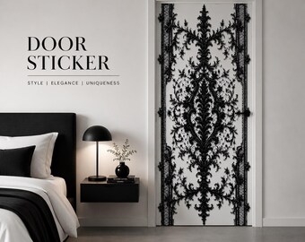 Gothic Filigree Door Sticker, Ornate Victorian Door Decal, Dark Academia Home Decor