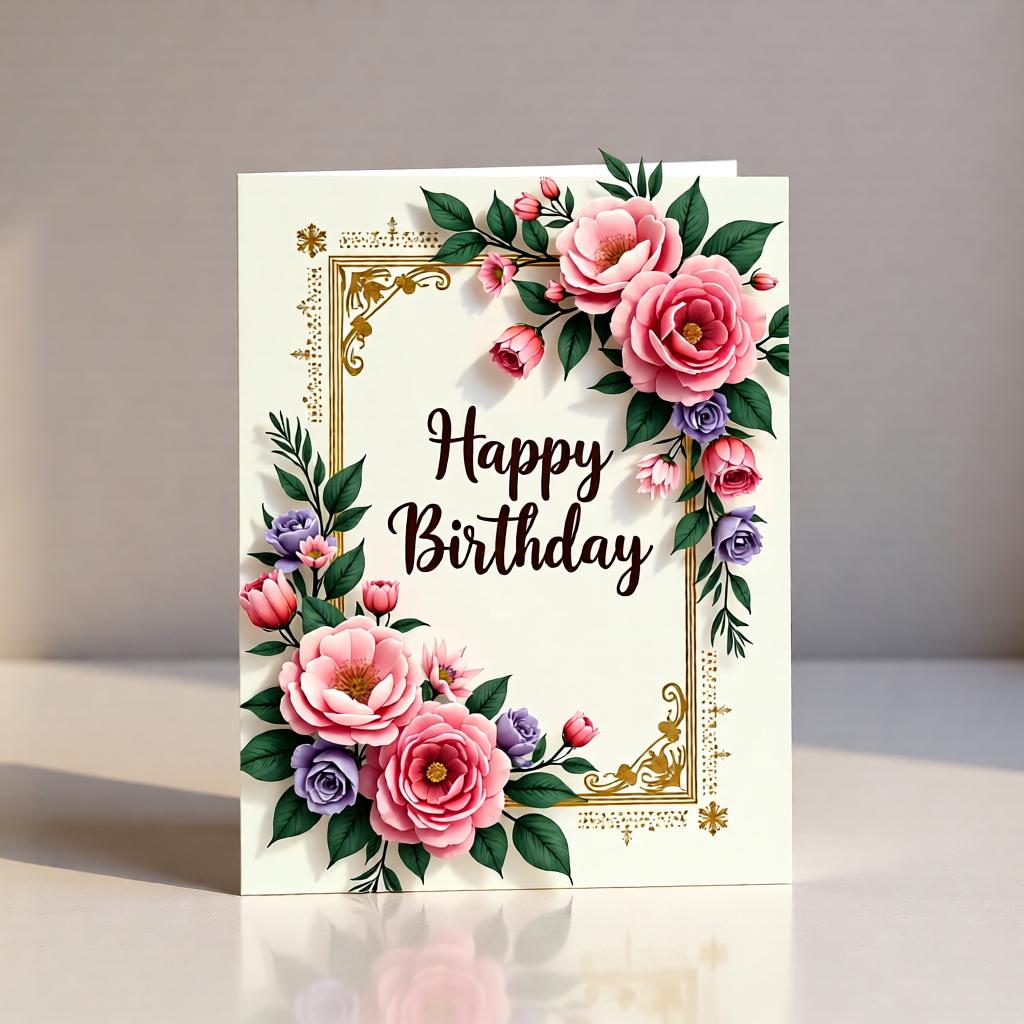Set of 6 Classical Birthday Cards for Adults – Elegant Printable