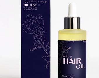 K&A Natural Organic Heavenly Hair Oil for Growth and Shine, Lightweight Blend with Camellia, Grapeseed and  Rosemary Oils.