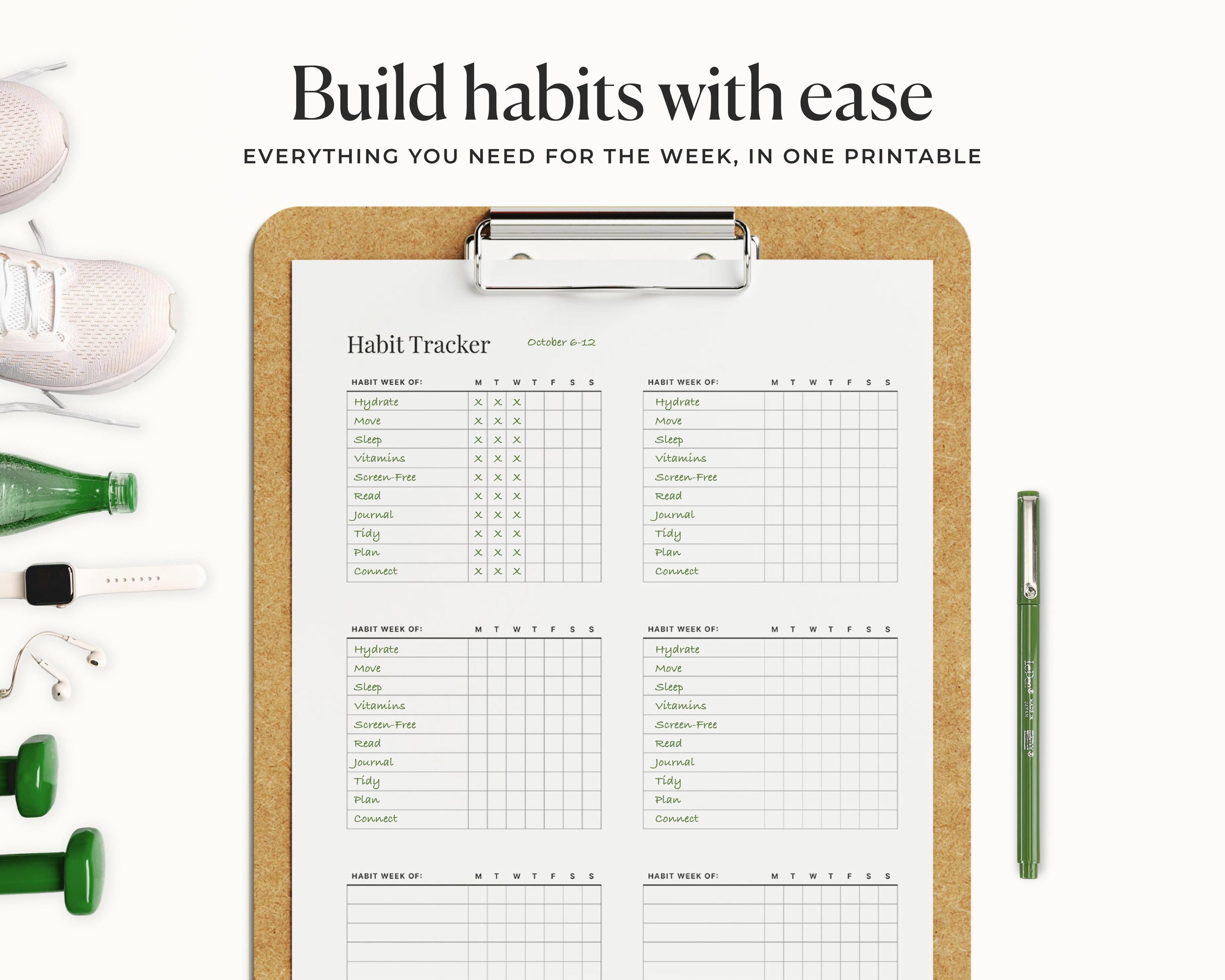 7 Day Routine Journal.pdf Daily Habit Tracker Printable PDF, 7 Day Routine, Minimalist Wellness ...