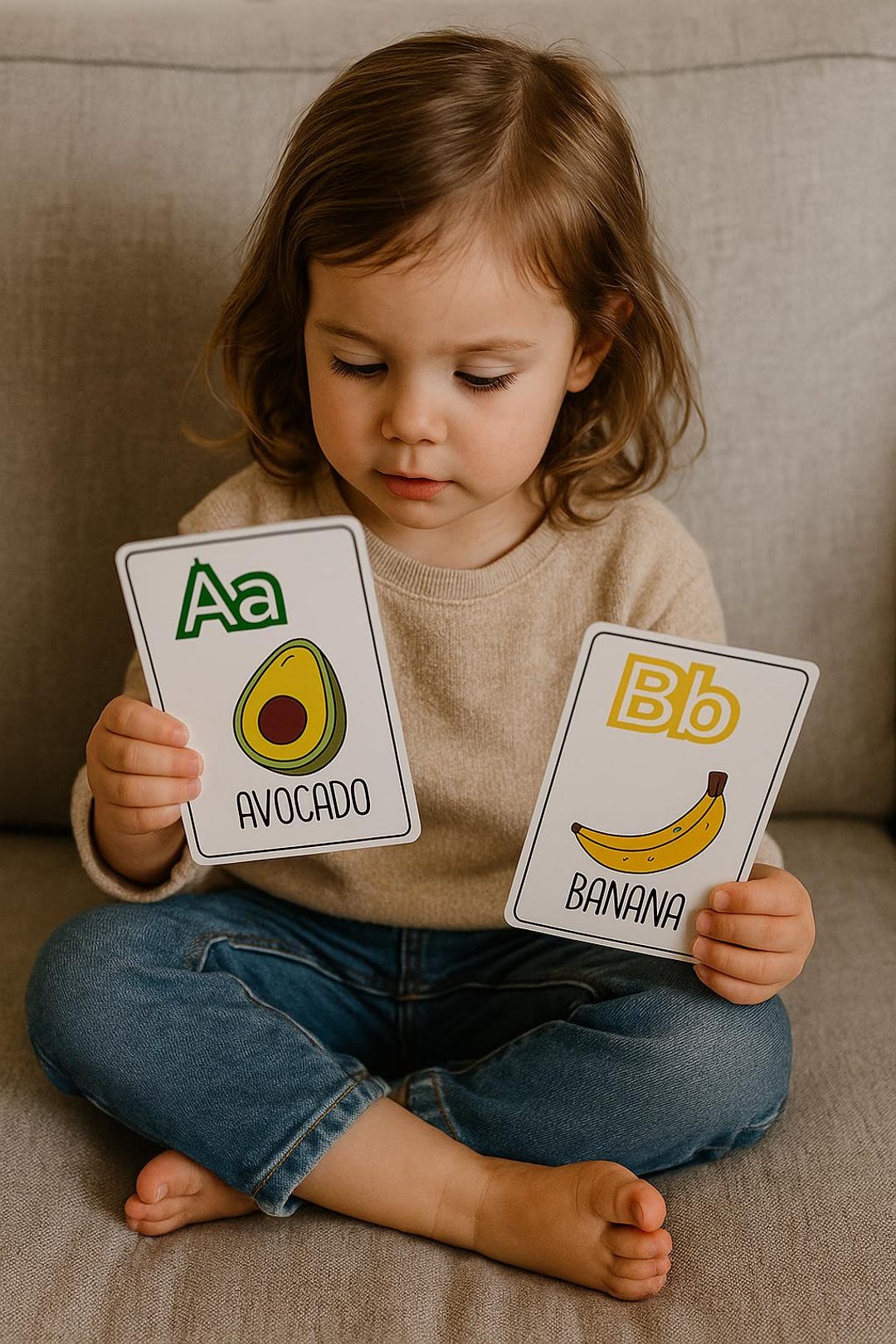 Colorful Fruits & Vegetables Alphabet Flashcards – Printable A–Z ABC ...