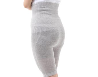 Silk & Charcoal Belly Warmer Spats — Seamless, Organic Cotton, Sensitive Skin | Made in Japan