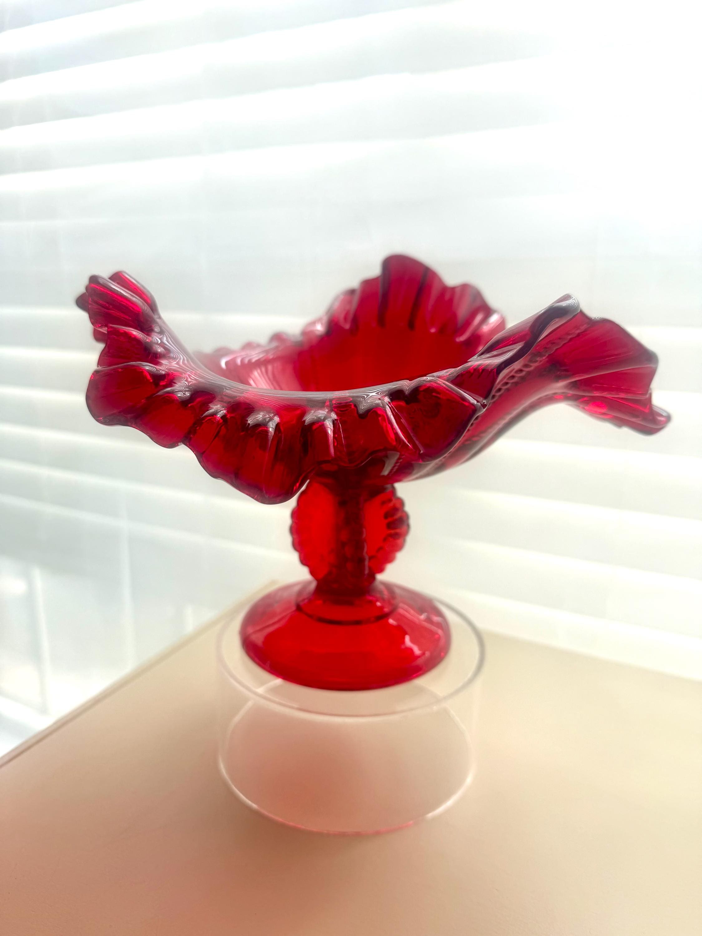 Red fenton glass - Etsy 日本