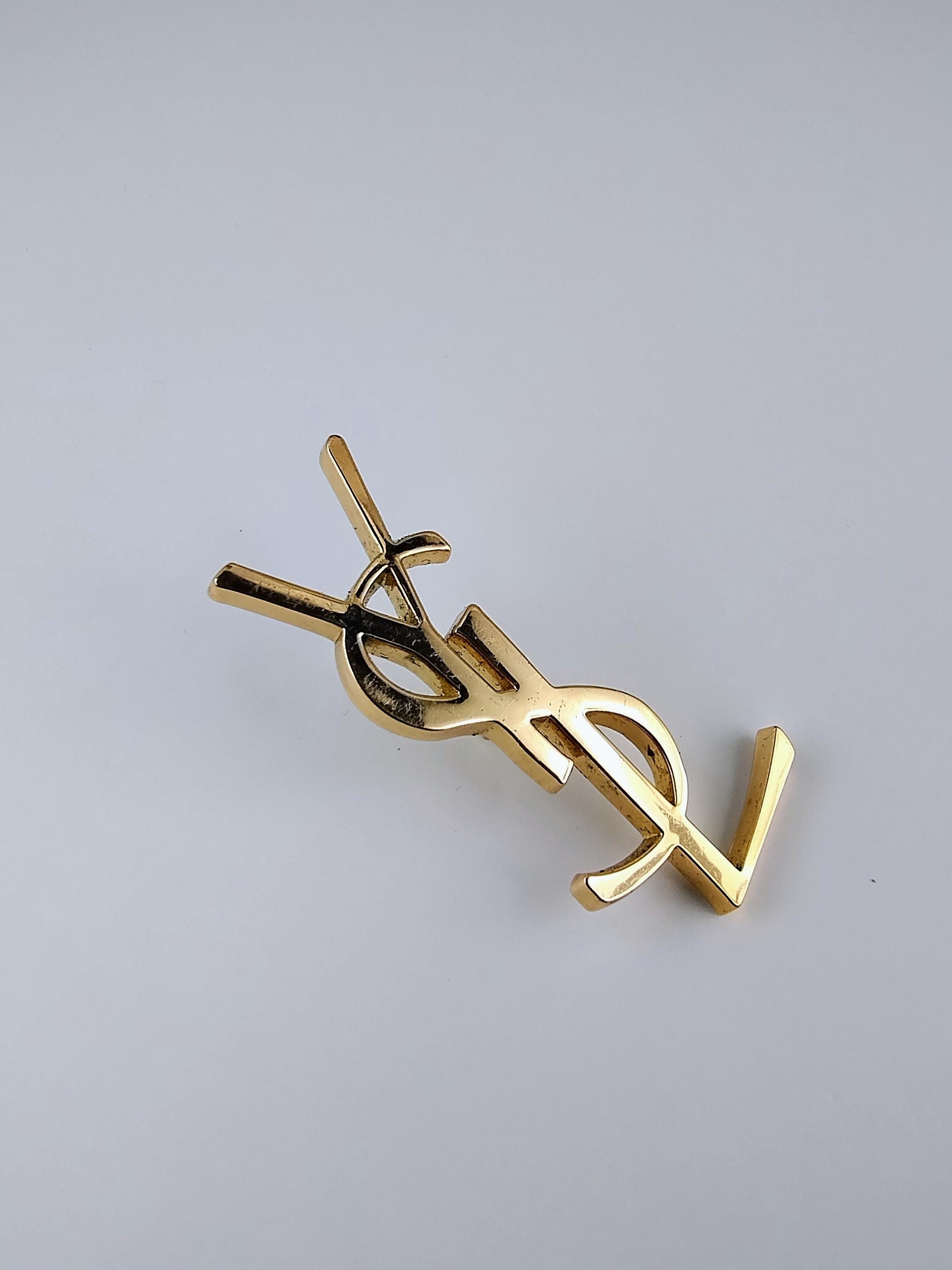 Vintage YSL Monogram Brooch Pin Large Format - Etsy