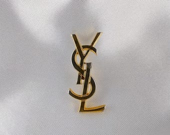 YVES SAINT LAURENT Iconic Logo Vintage Brooch - Etsy