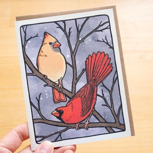Tarjeta de felicitación Cardenal Norteño en papel 100% reciclado