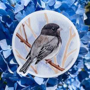 Dark-Eyed Junco 3&quot; Medium vinyl sticker - weatherproof - for car, laptop, water bottle, etc.